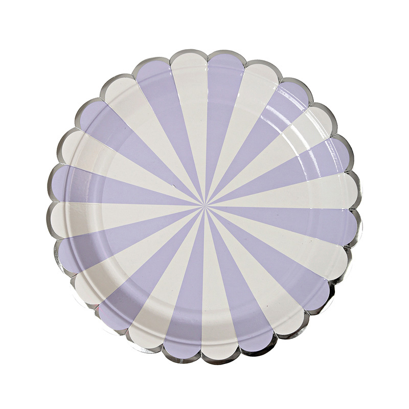 Lavender Striped Small Plate