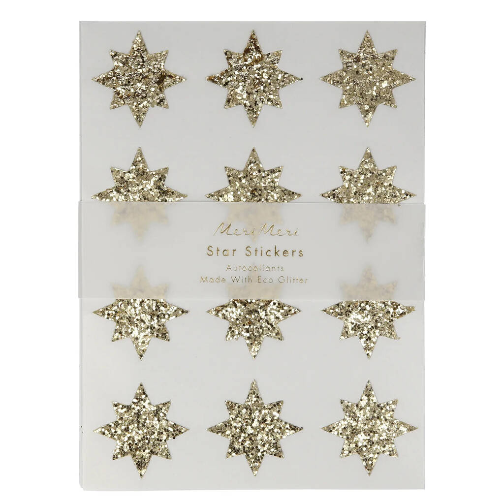 Chunky Gold Glitter Star Stickers