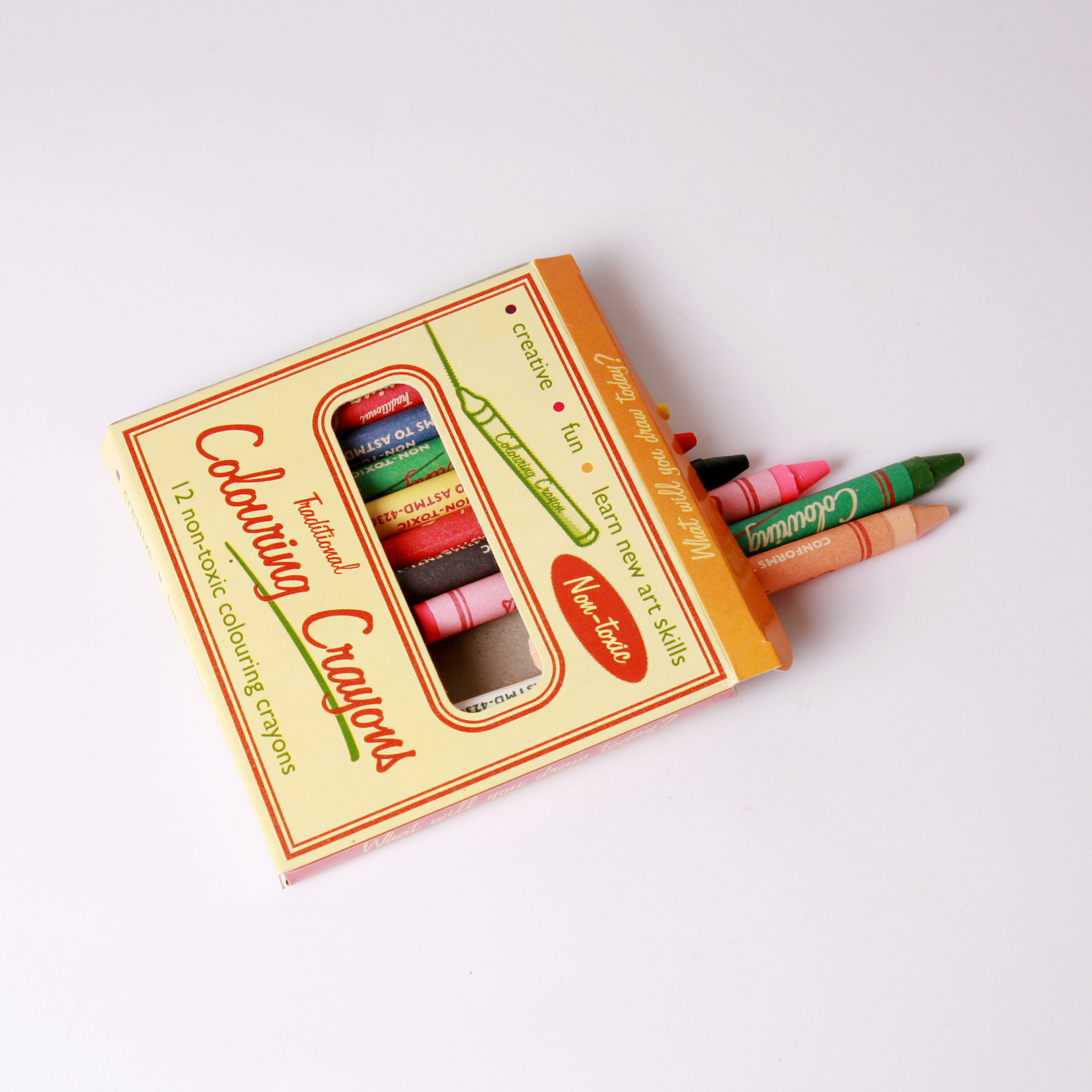 Traditional colouring crayons