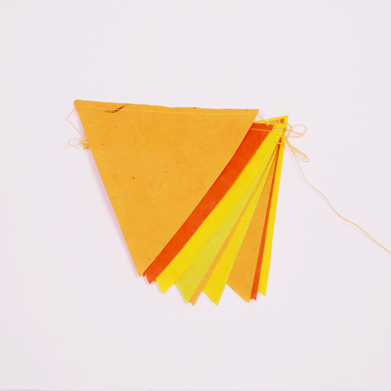 Handmade yellow paper bunting