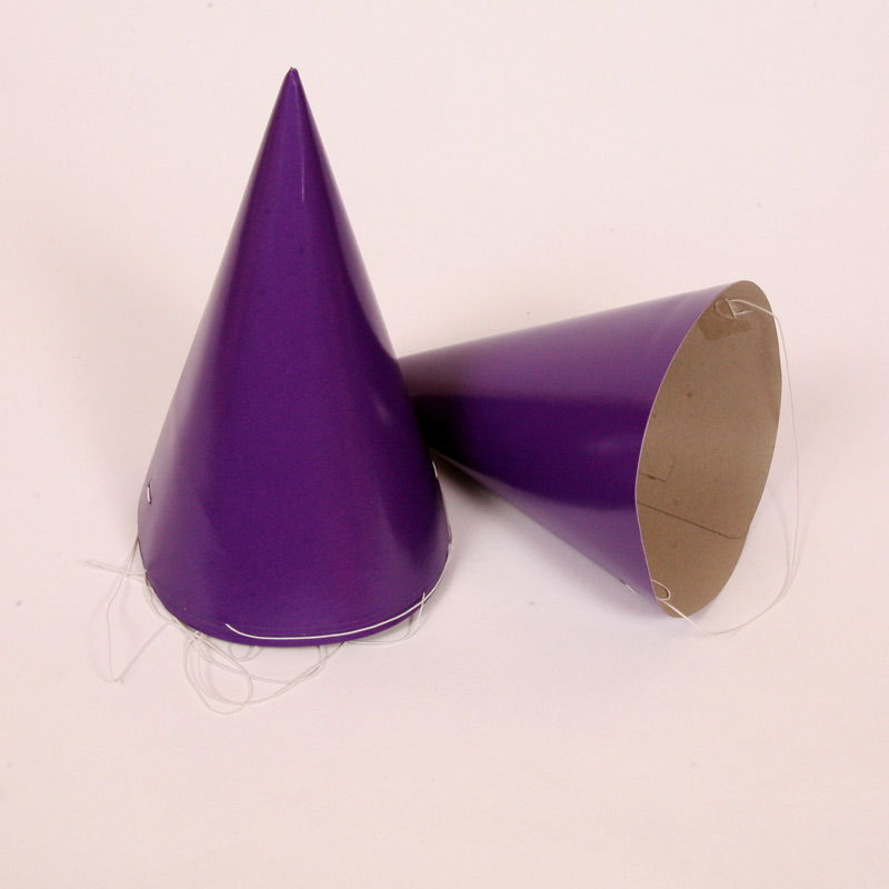 set of 8 purple party hats