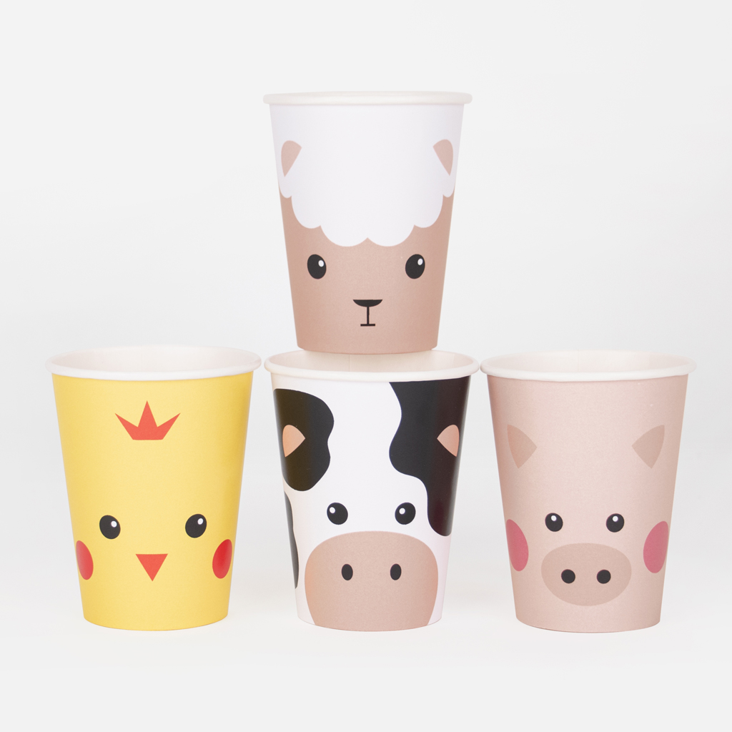 mini farm animal cups