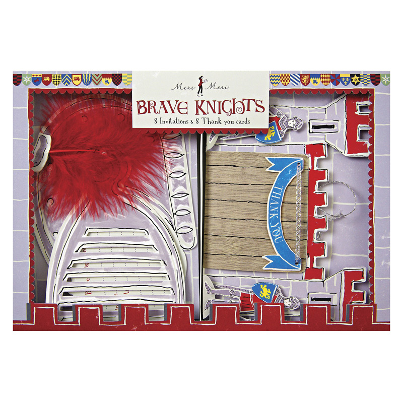 Brave knights invitation & thank you set