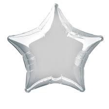 Silver star foil balloon