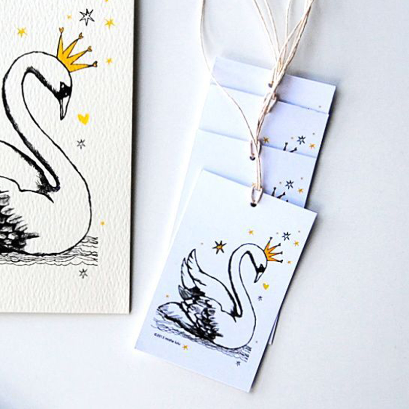 6 swan gift tags