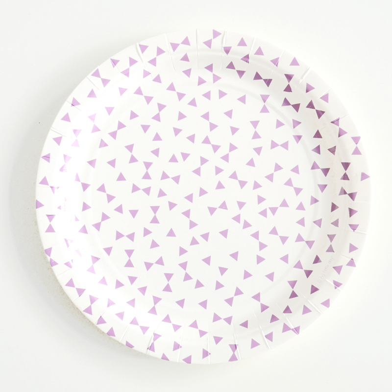 8 lilac bow plates