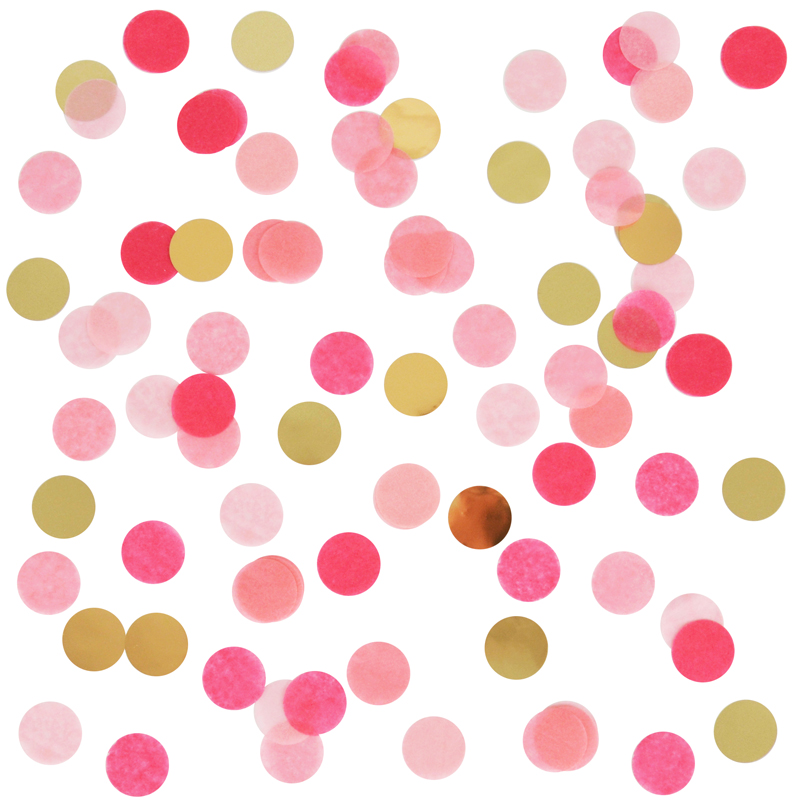 Pink and gold confetti