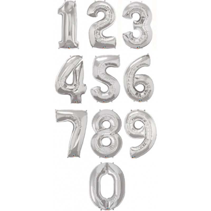 giant foil number balloon silver