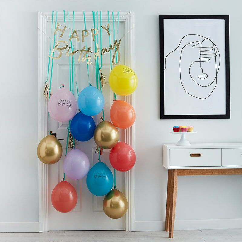 Happy Birthday Balloon and banner Door Kit