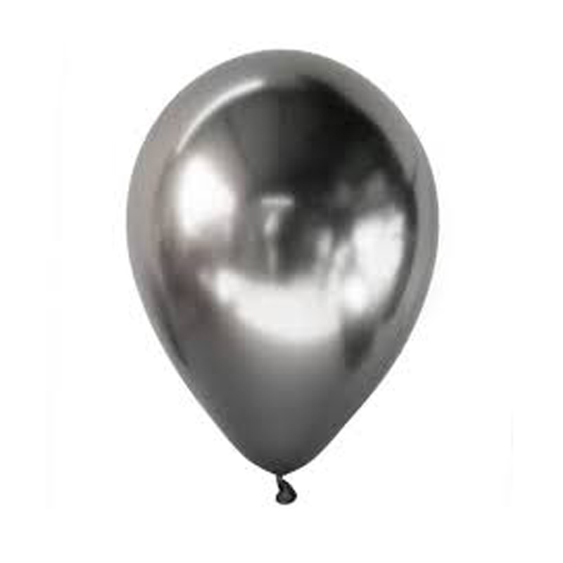 Pack of 5 Chrome Balloons - silver