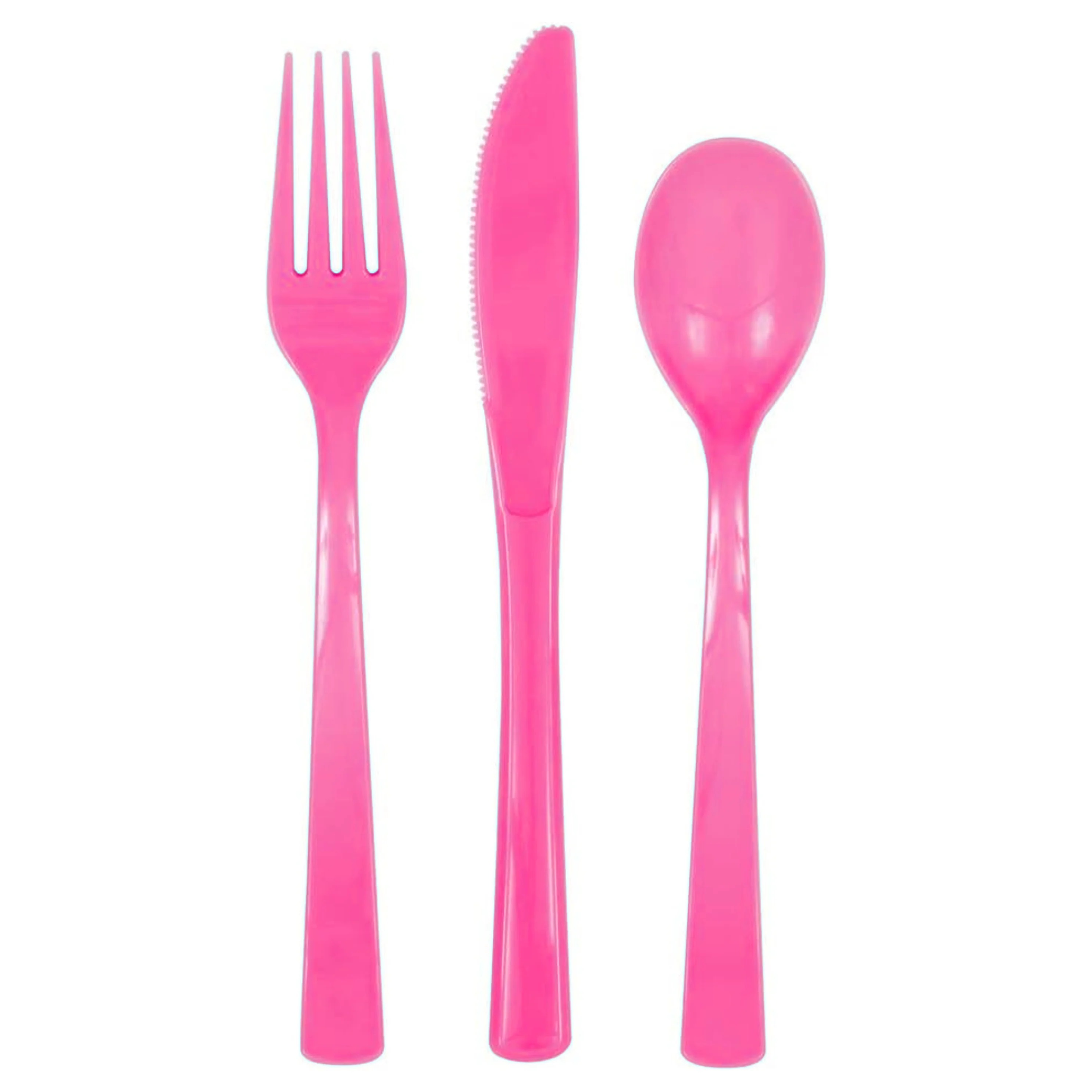 Hot pink cutlery set