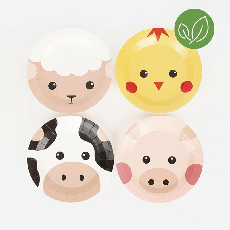 mini farm animal plates