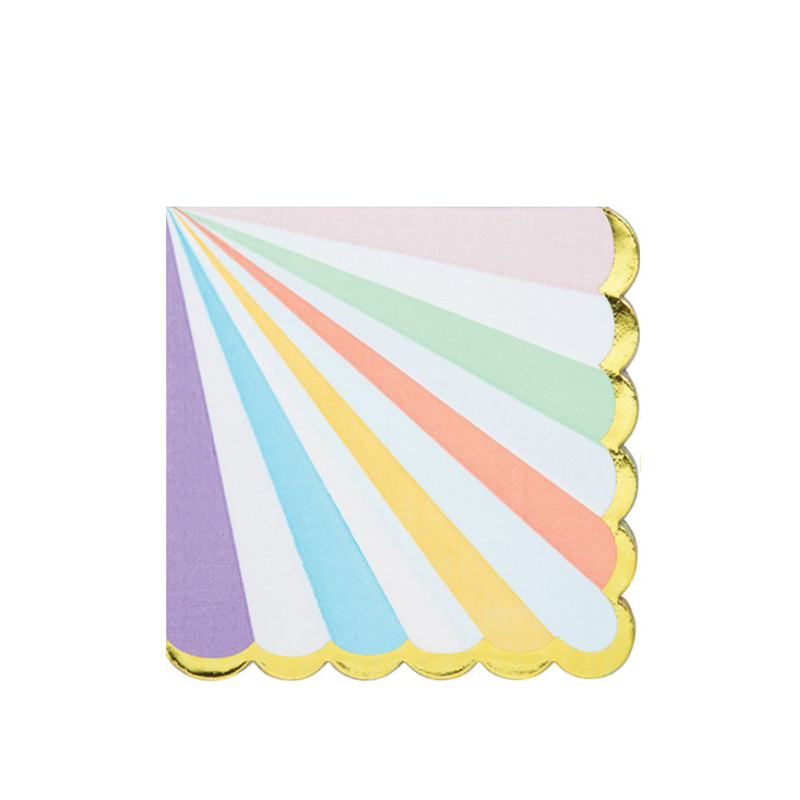 PASTEL STRIPED SCALLOPED PAPER NAPKINS