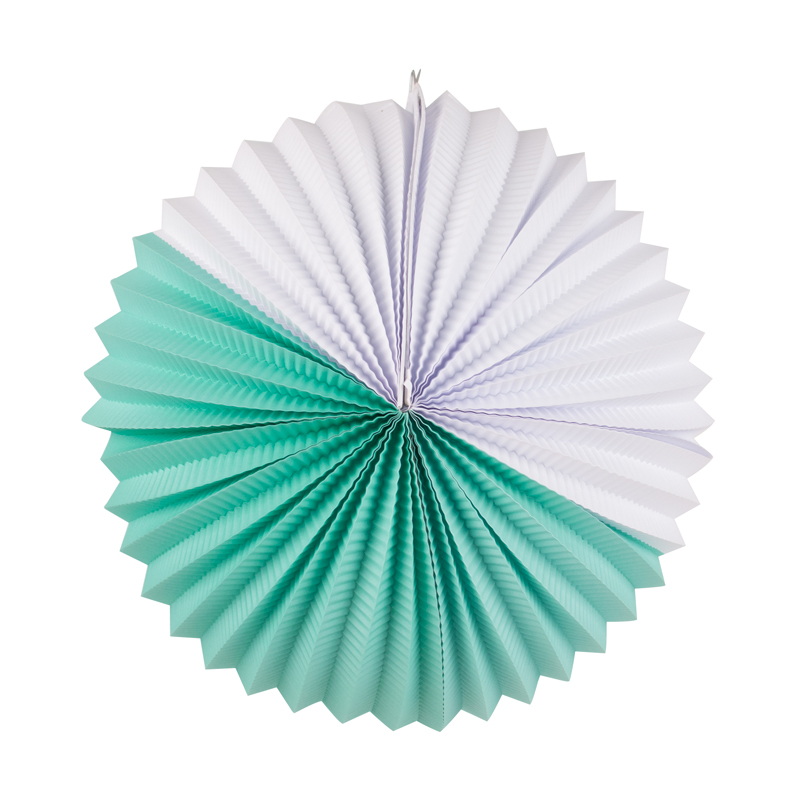 paper lantern - white and aqua