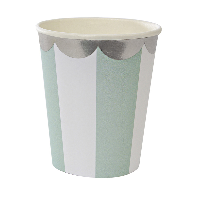 8 Aqua Stripe Party Cup