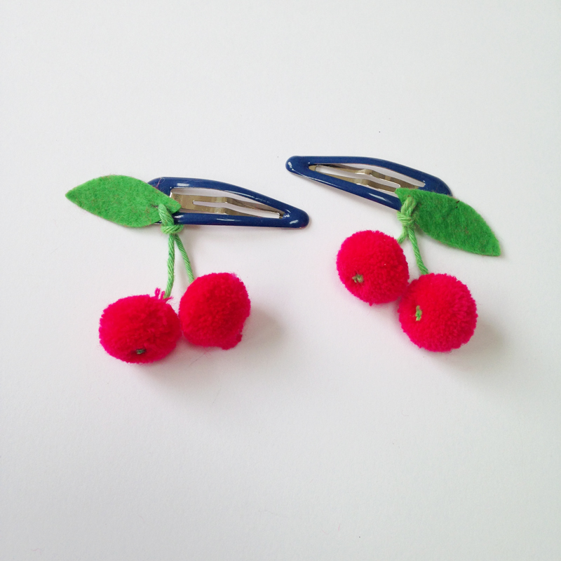 cherries hairclips