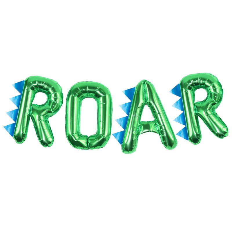 Roar Green Script Balloon Bunting