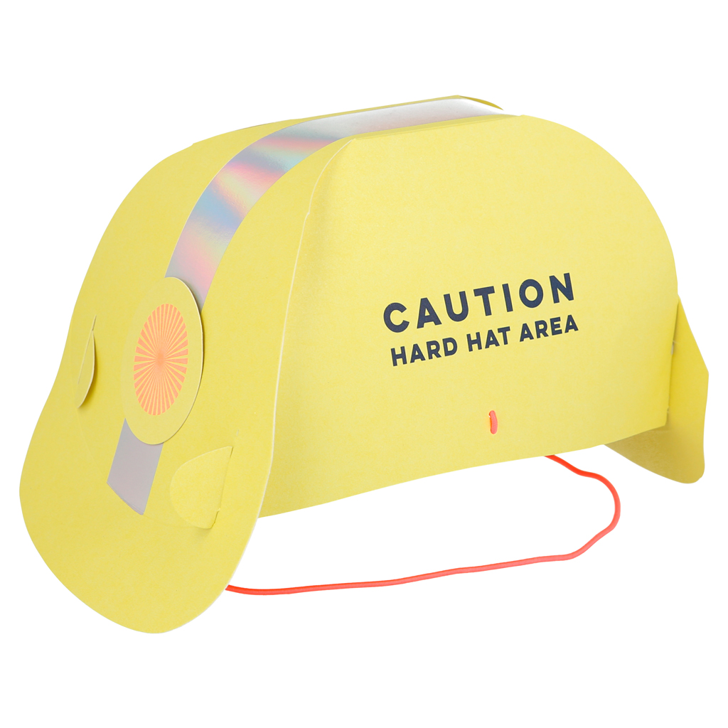 Set of 8 construction party hats