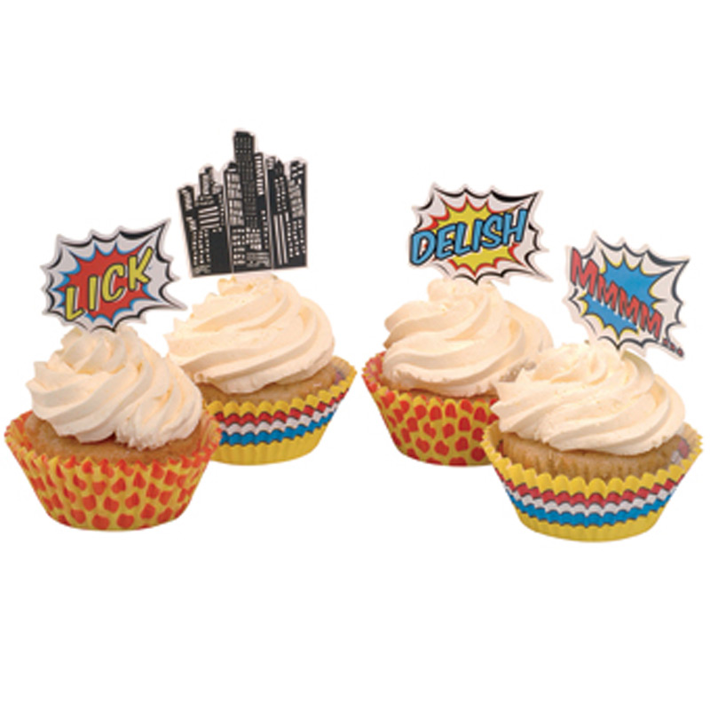 Superhero Cupcake Toppers & Cases