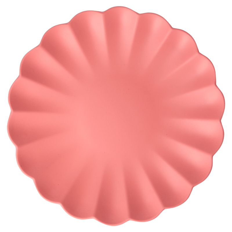 coral large reusable bamboo plate