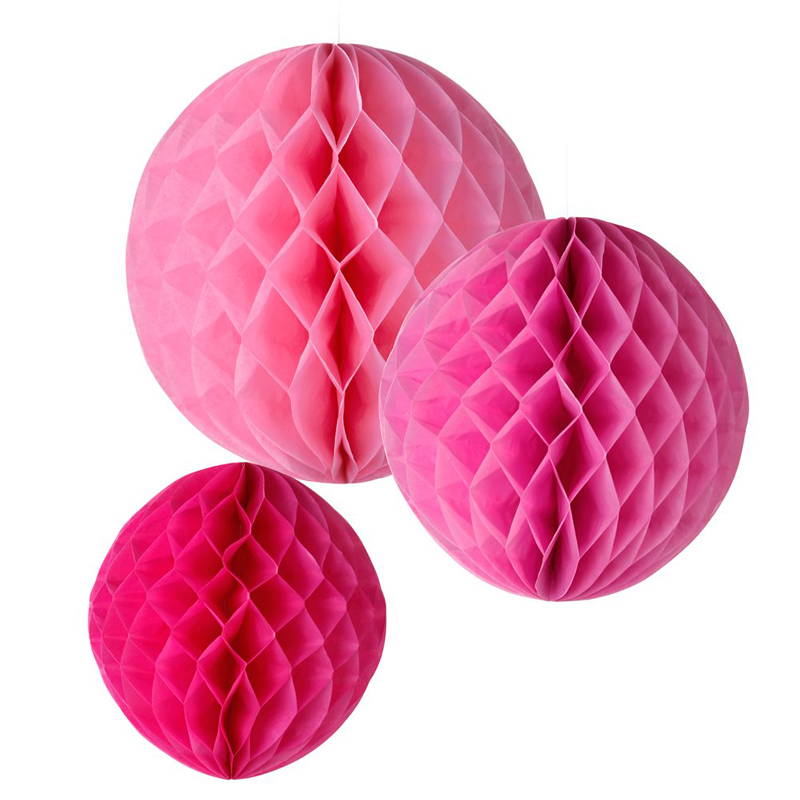 pink honeycombs - mixed sizes