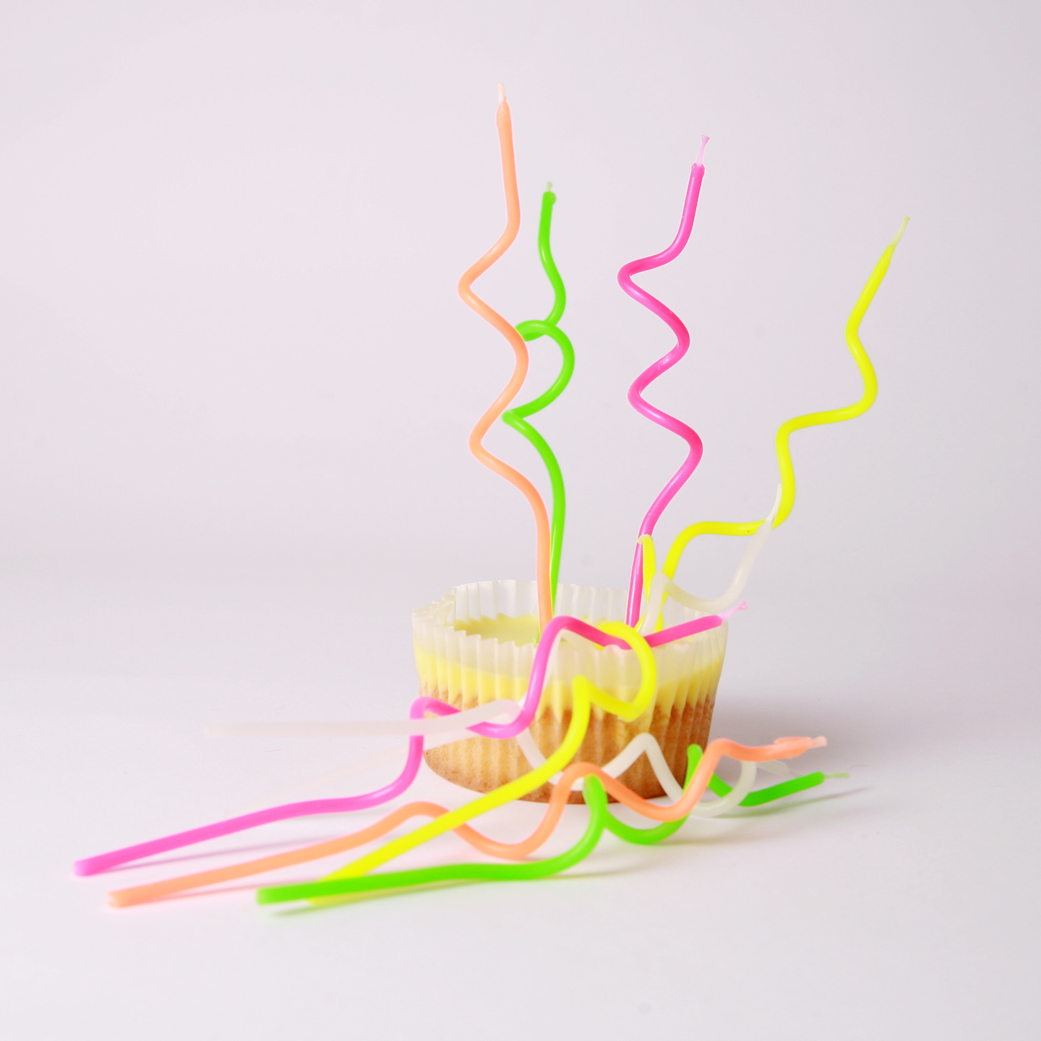 Spiral neon candles