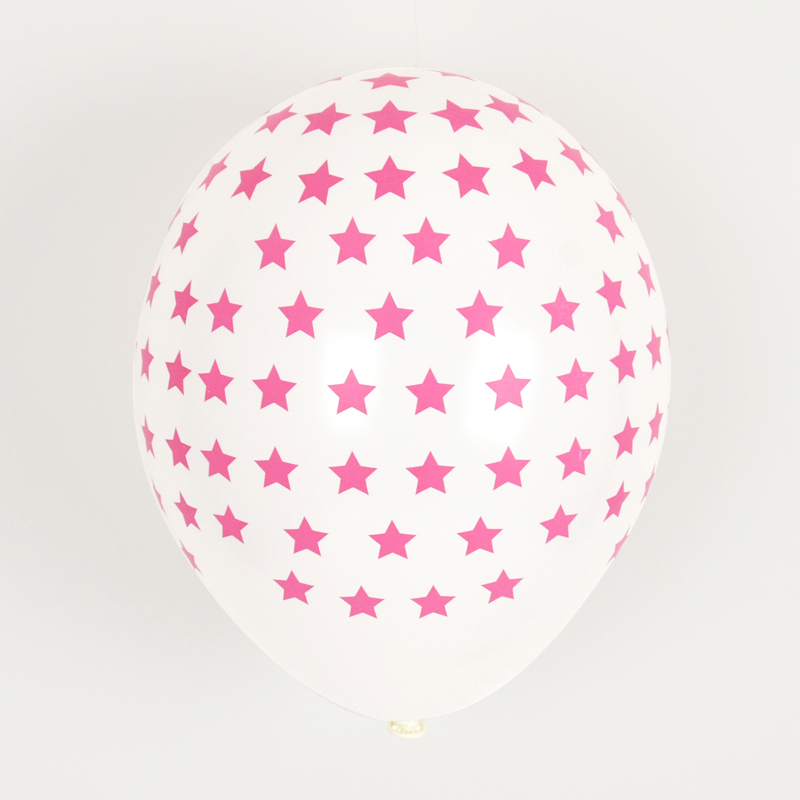 5 pink stars balloons