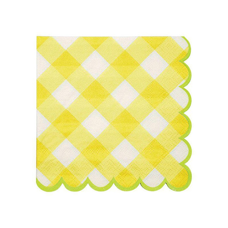 yellow Gingham Paper Napkins Little Lulubel