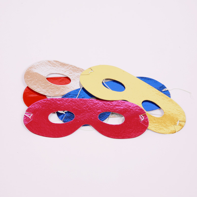 Set of 8 colourful paper facemasks