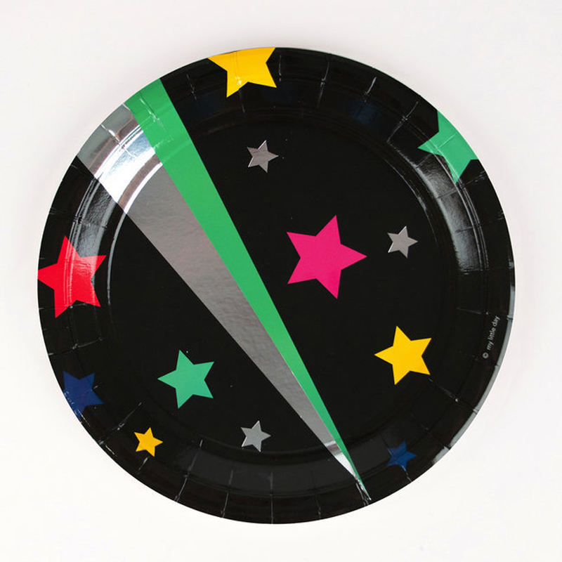 Disco stars paper plates