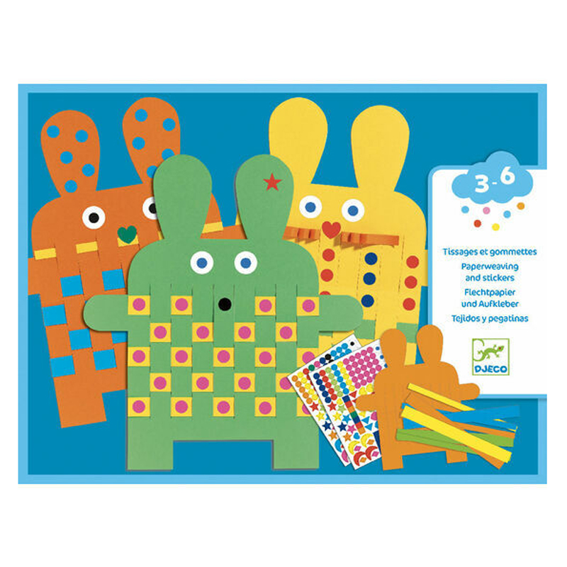 Djeco Bunnies Paper Weaving and Stickers