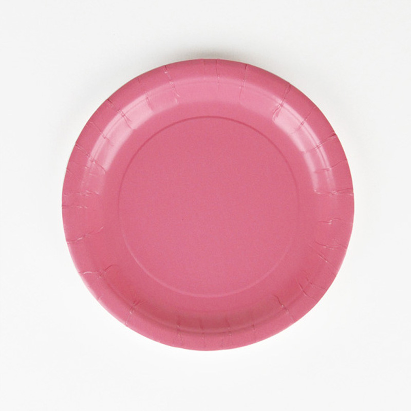 8 rose pink plates