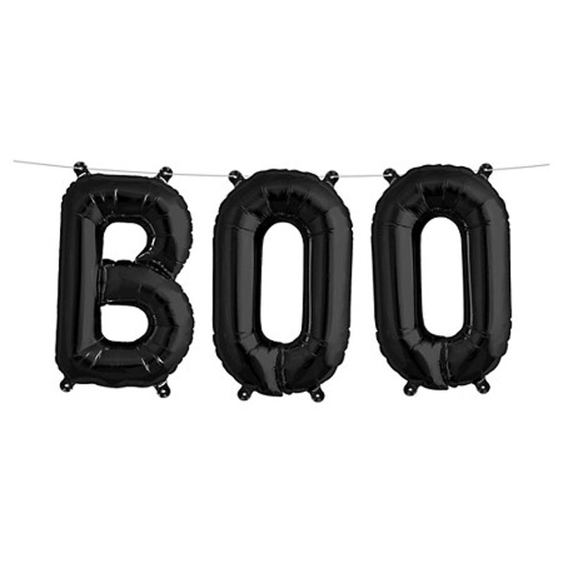Black Boo Balloon Banner