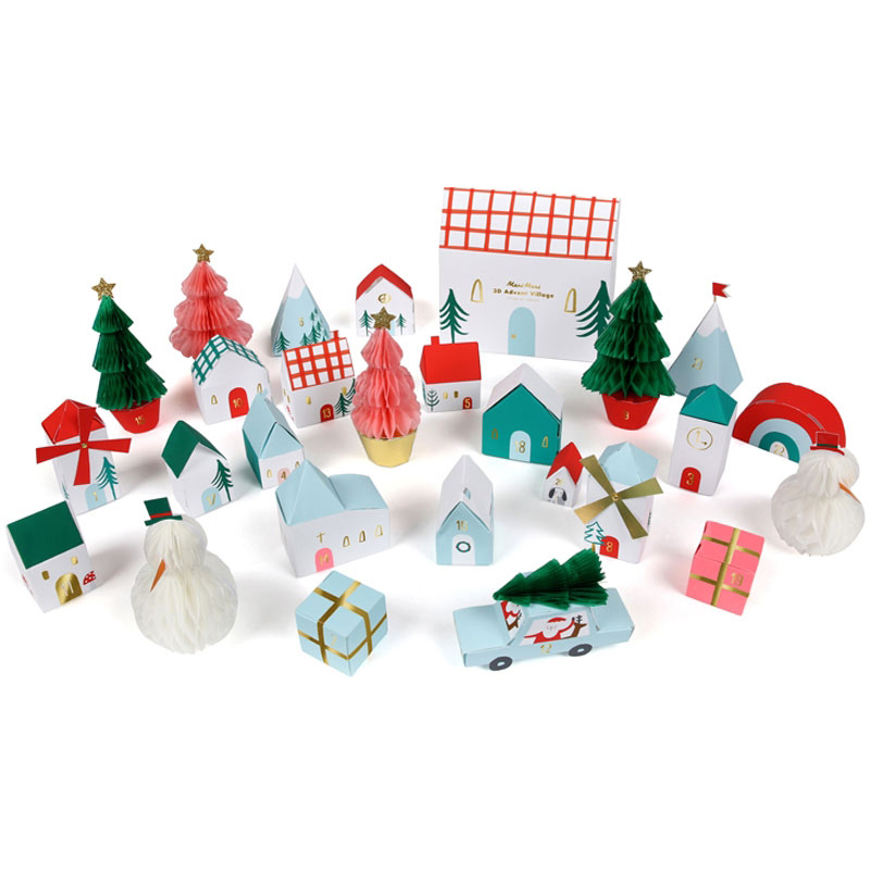 3D Advent Village boxes calendar