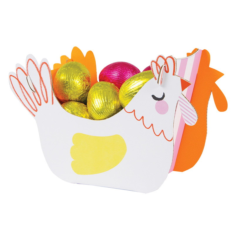 2 Chicken shaped treat basket