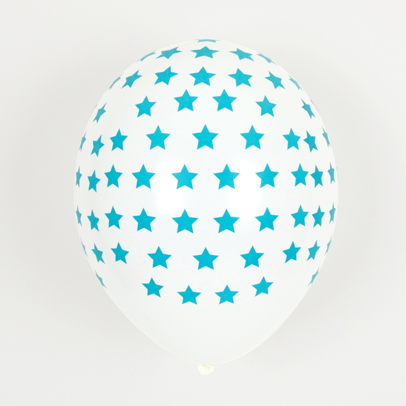 5 blue stars balloons
