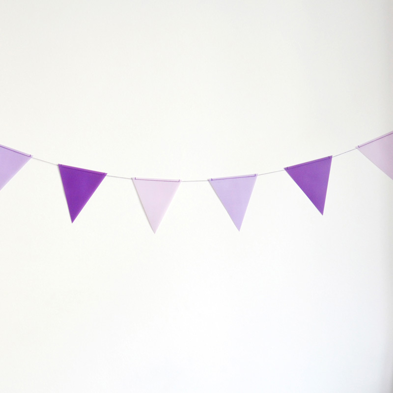 Handmade purple paper bunting