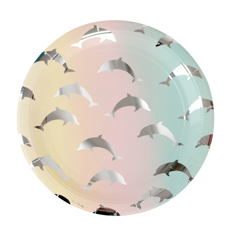 8 paper plates - Dolphins
