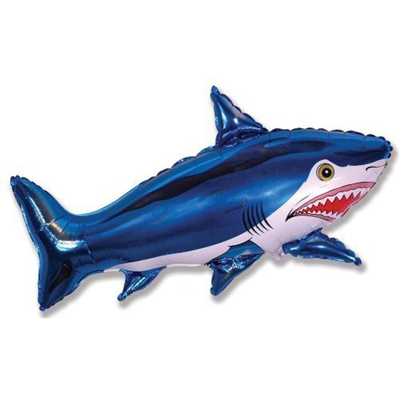 Blue shark foil balloon