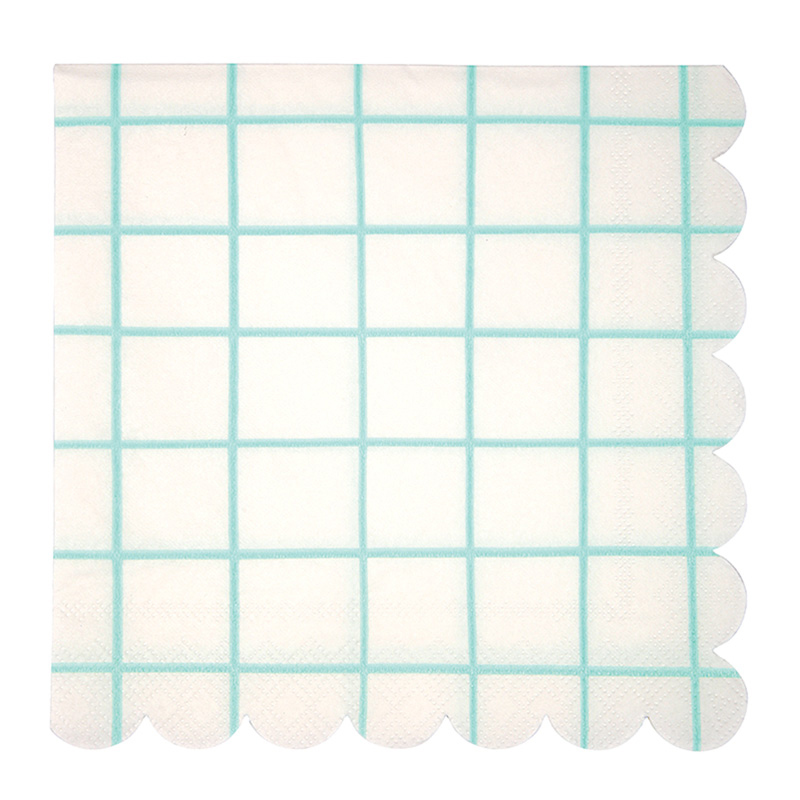 Large Mint Grid Napkins