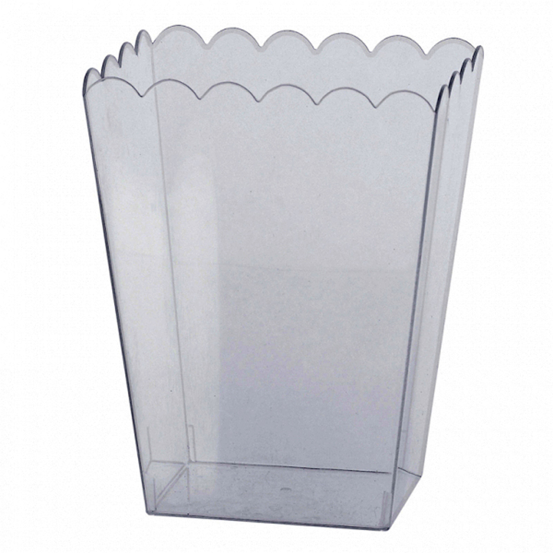 Small Clear Plastic Scalloped Container 3in x 6in