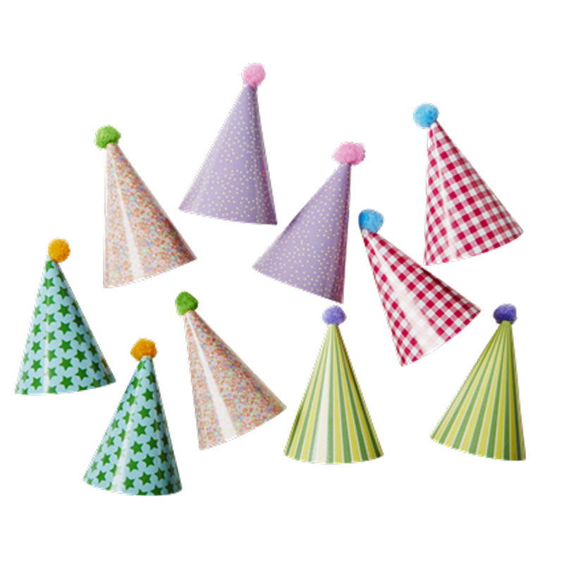 10 paper cake decoration hats