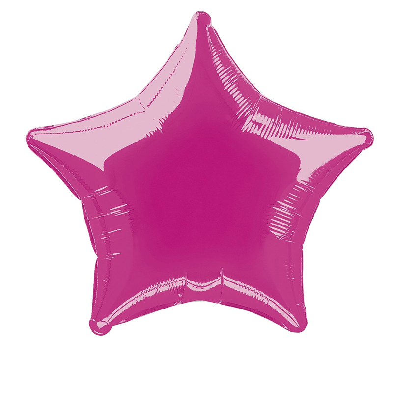 Hot pink star foil balloon