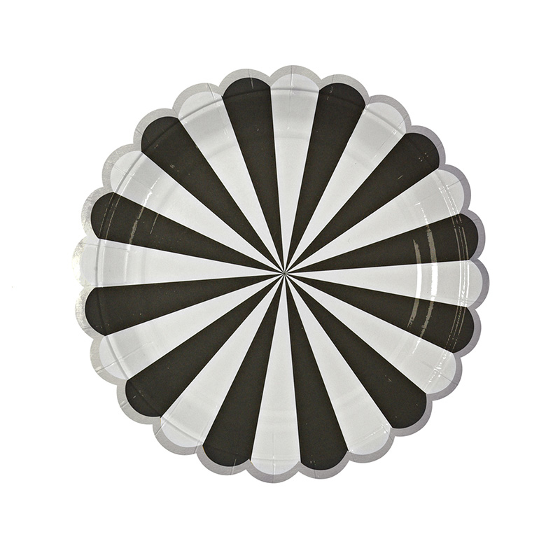 Black Stripe party plates