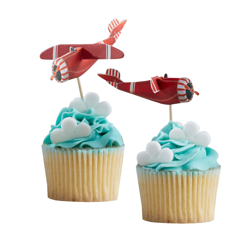 Vintage Plane 3D Cupcake toppers