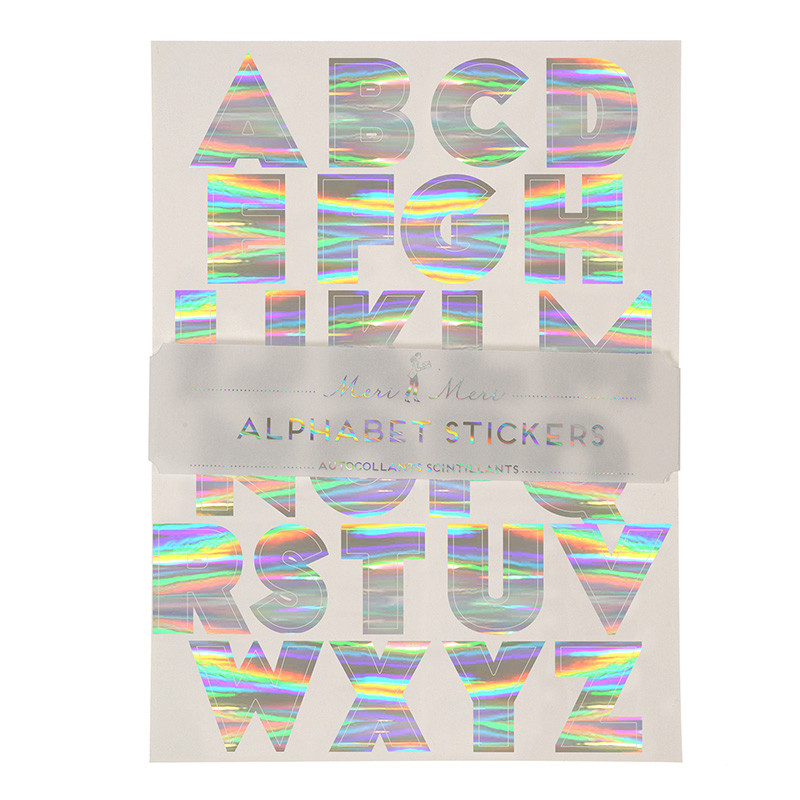 silver foil alphabet stickers