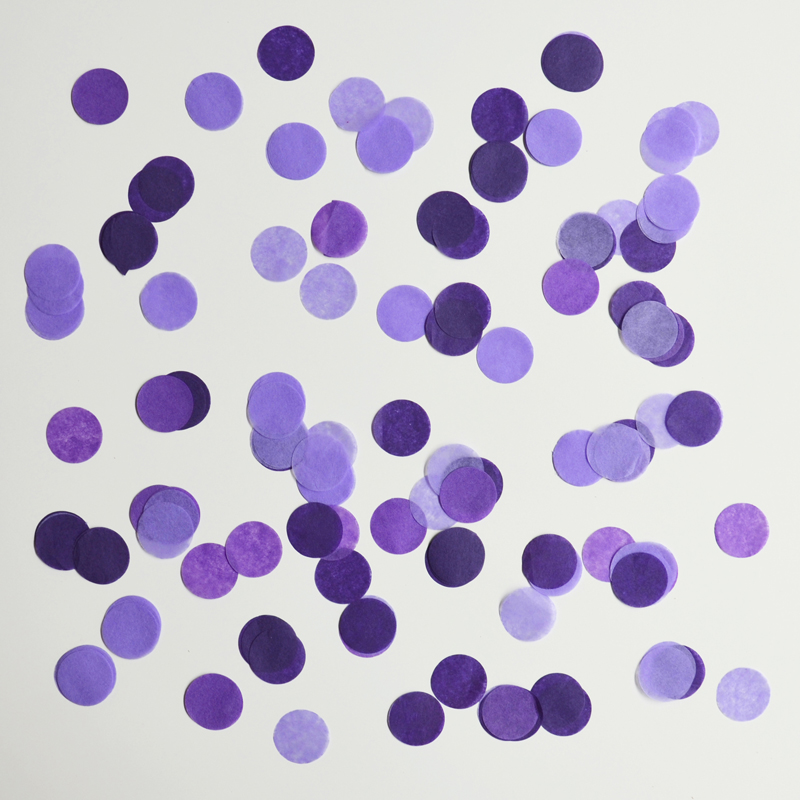 violet tissue paper confetti