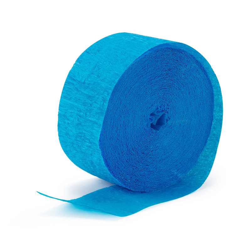 Blue crepe paper streamer