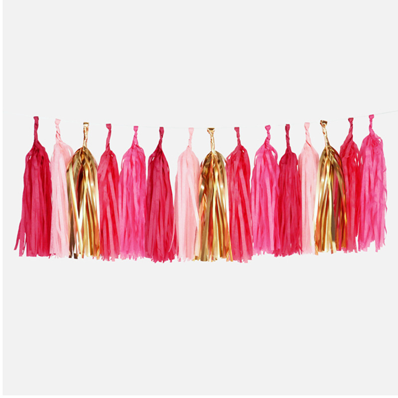 pink tassel garland