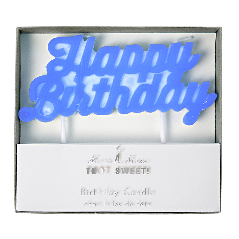 Blue Happy Birthday Candle